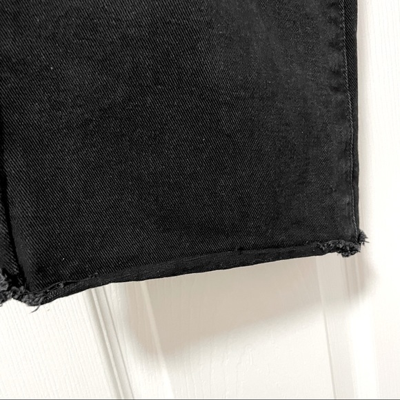 High Waist Raw Hem Straight Dark Black Jeans | Size S - Picture 6 of 6